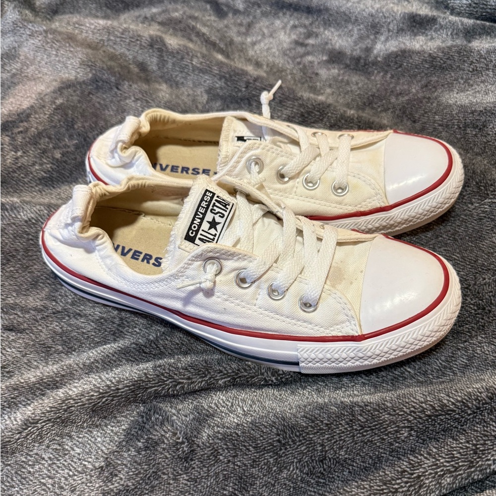 Converse White and Red Women's Shoes - Picture 2 of 6